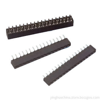 Female header, pitch 2.54mm straight right angle single and dual row, height of 5mm 2823